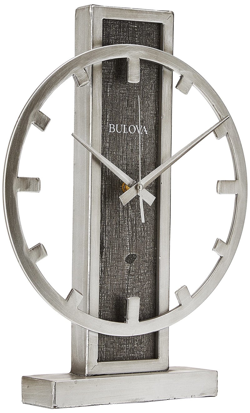Bulova B1864 Streak Tabletop Clock, Aged Silver-Tone 2.63 x 12 x 16 - Image 1